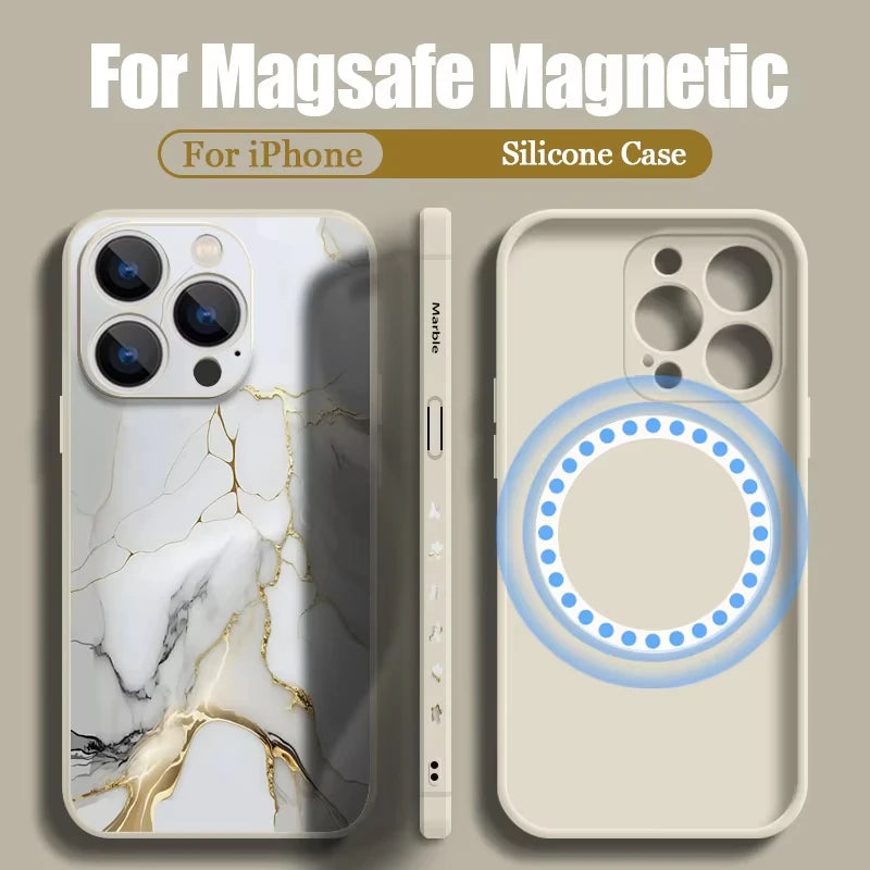 Marble soft silicone MagSafe iPhone case