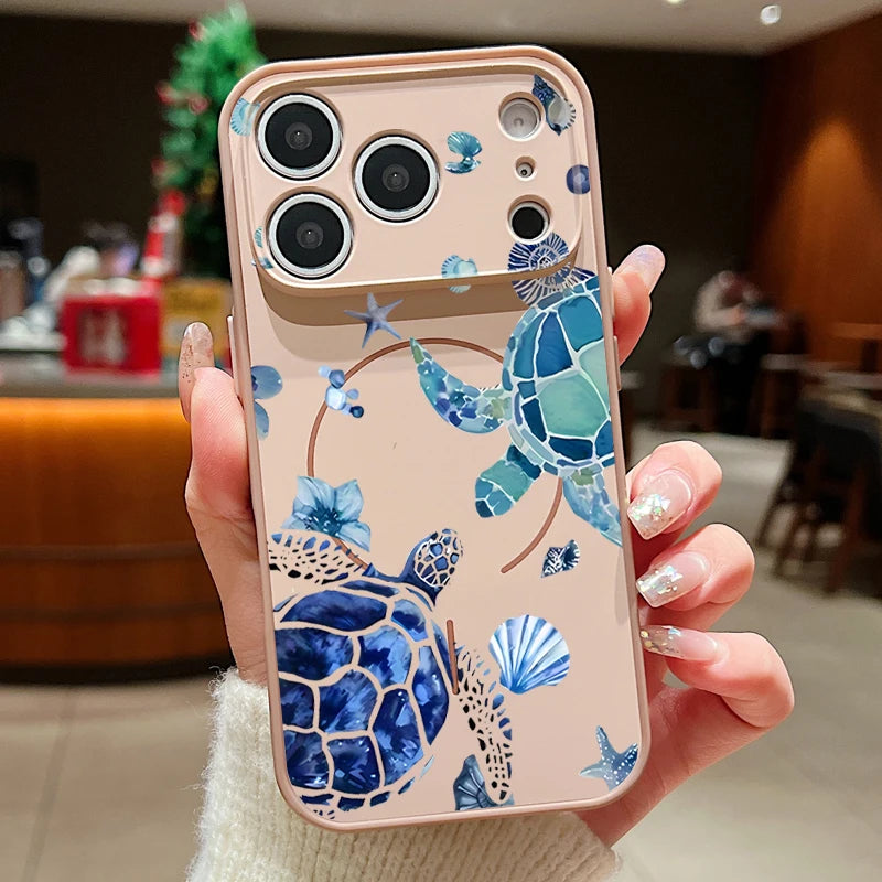 Ocean turtle MagSafe iPhone case | Gold