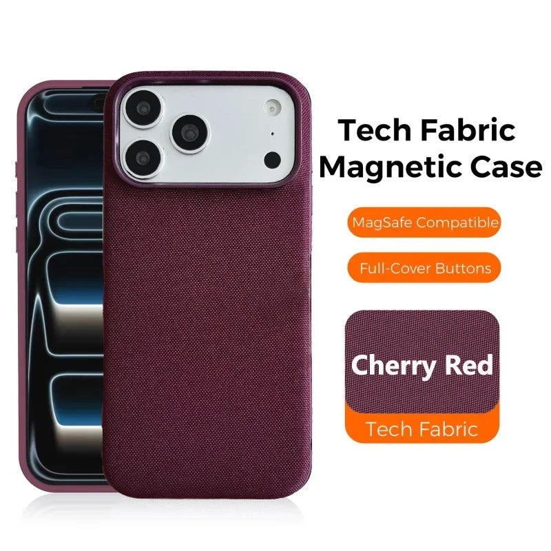 NovaShield TechWoven MagSafe Case Cherry Red