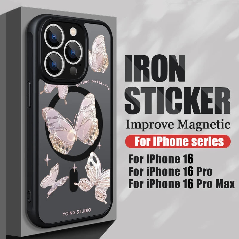 Butterfly translucent matte MagSafe iPhone case | Style D