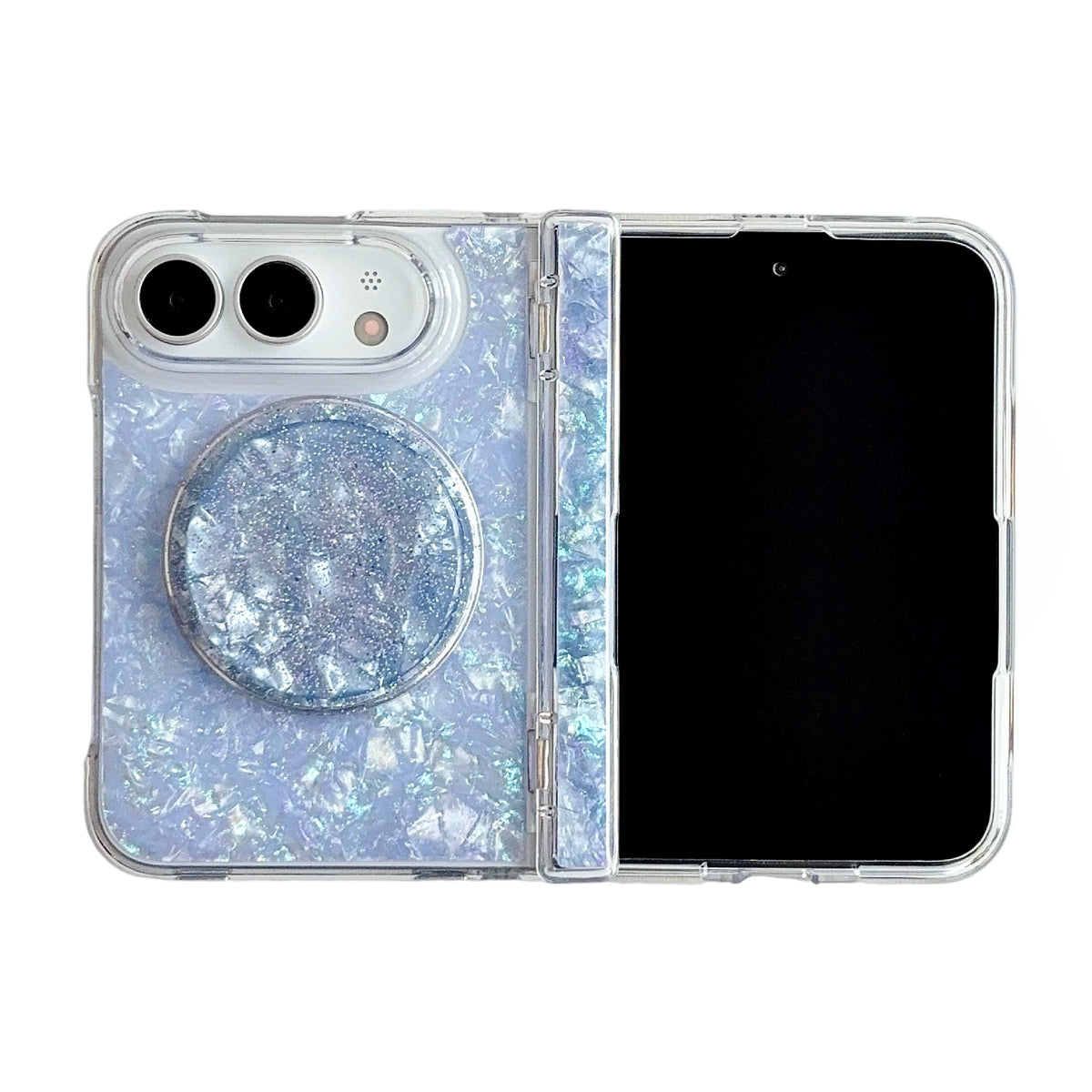 Pearl case Ice Blue with ring grip