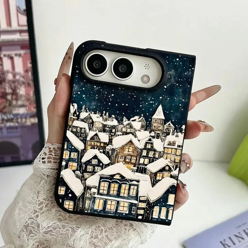 Christmas case Snowy Night Village design