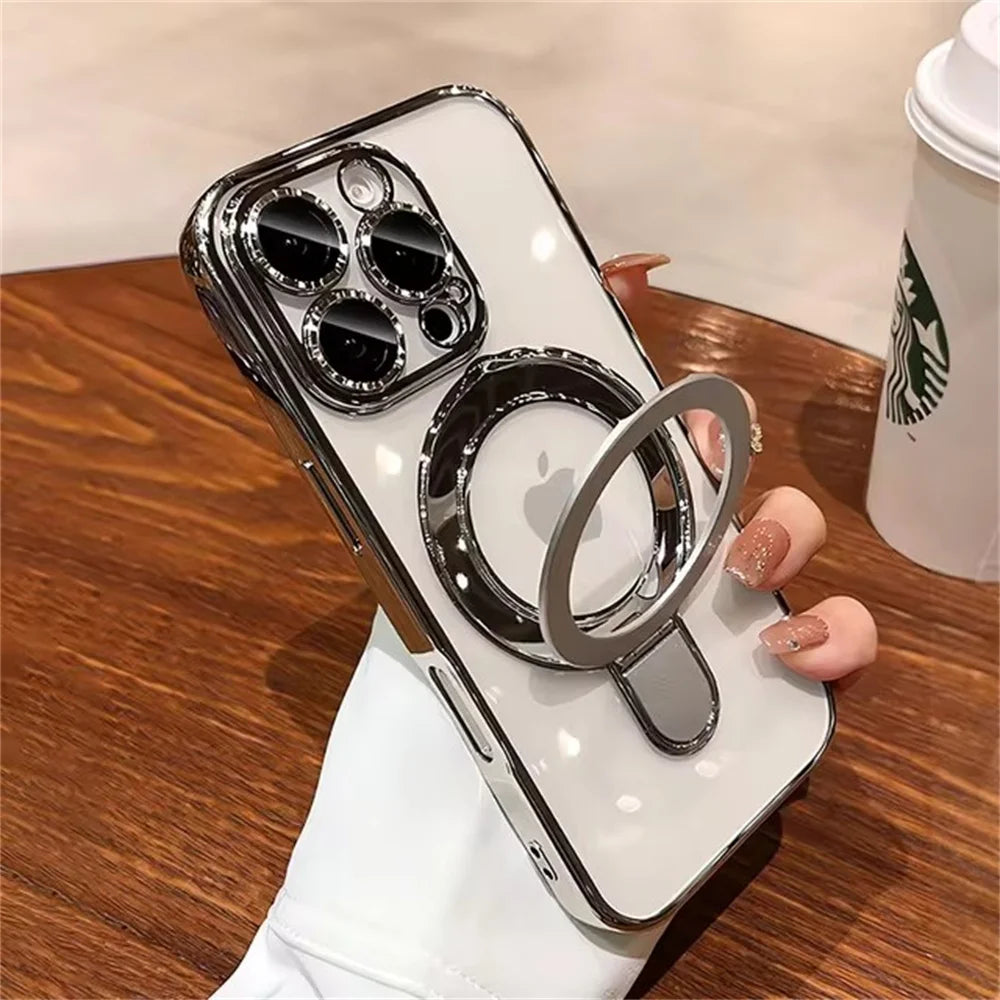 HaloStand case with silver ring