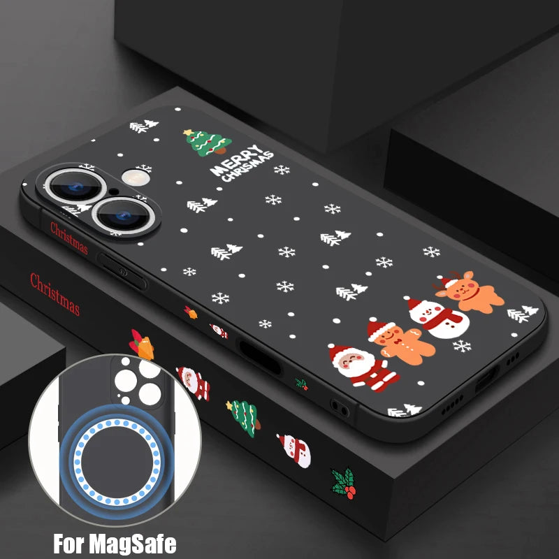 Christmas pattern MagSafe iPhone case | Black