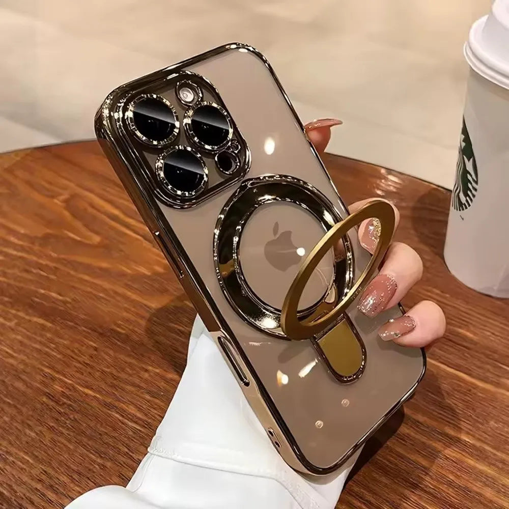 HaloStand case with desert titanium ring
