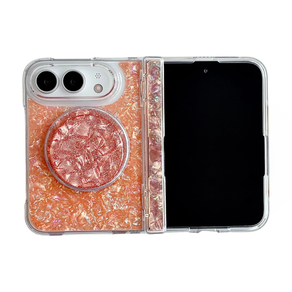 Pearl case Coral with ring grip
