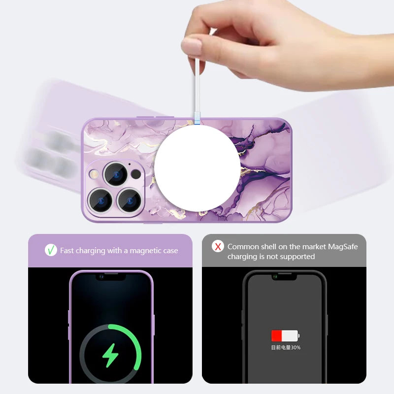 Marble soft silicone MagSafe iPhone case