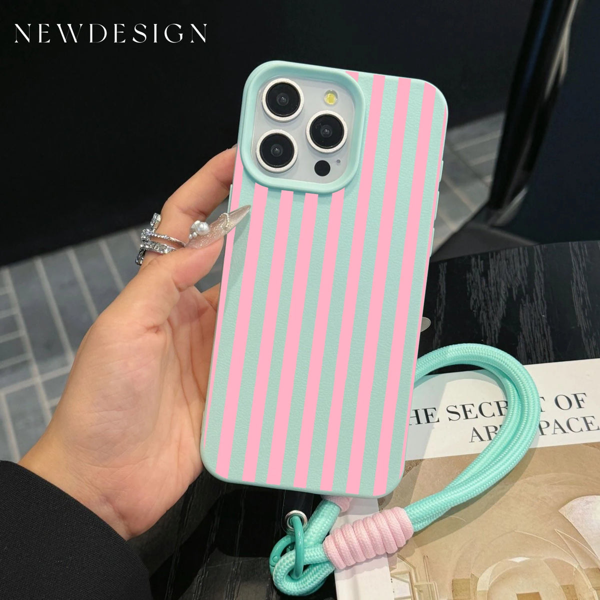 Lanyard case | Mint & Pink