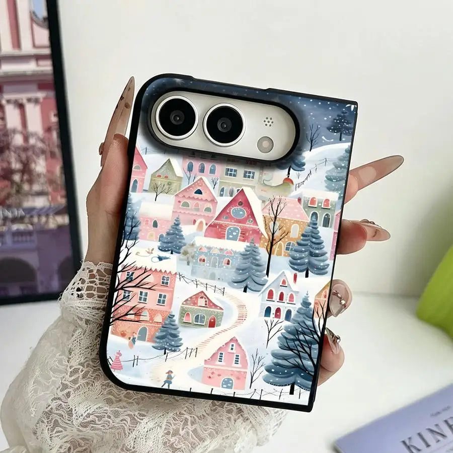 Christmas case Pastel Snow Town design